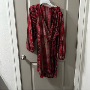 Old Navy plaid wrap dress